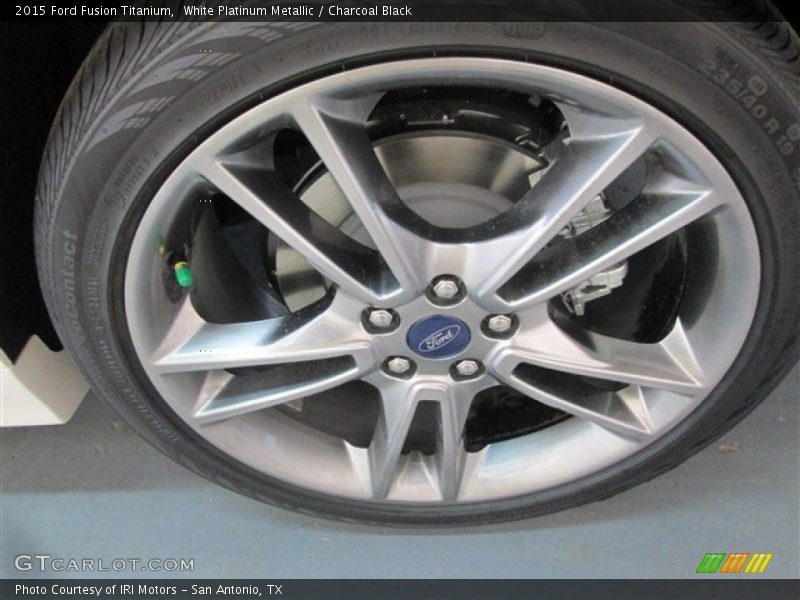 White Platinum Metallic / Charcoal Black 2015 Ford Fusion Titanium