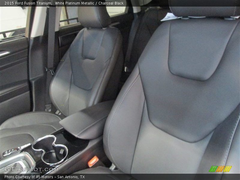 White Platinum Metallic / Charcoal Black 2015 Ford Fusion Titanium
