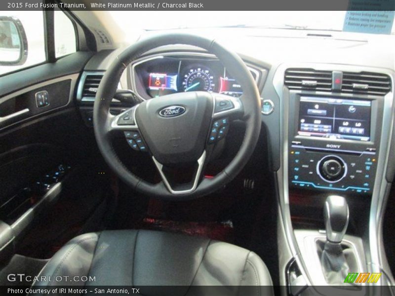 White Platinum Metallic / Charcoal Black 2015 Ford Fusion Titanium