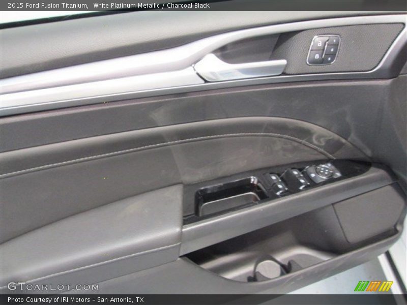 White Platinum Metallic / Charcoal Black 2015 Ford Fusion Titanium