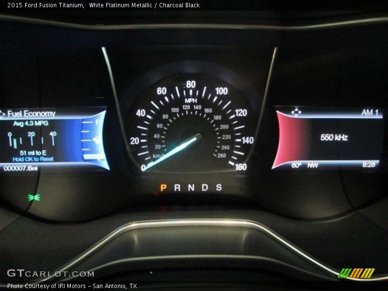 White Platinum Metallic / Charcoal Black 2015 Ford Fusion Titanium