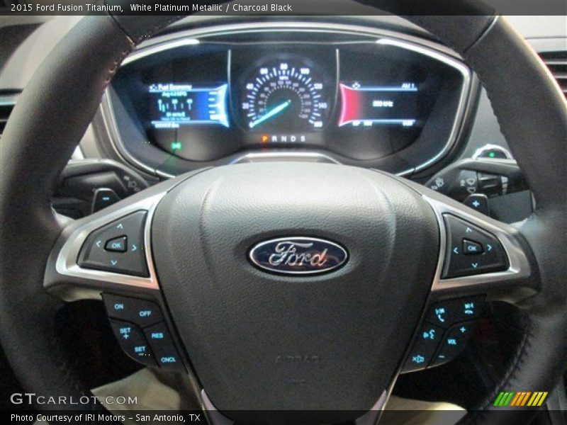 White Platinum Metallic / Charcoal Black 2015 Ford Fusion Titanium