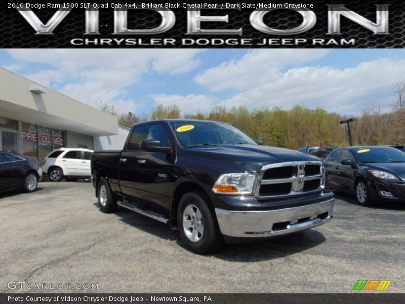 Brilliant Black Crystal Pearl / Dark Slate/Medium Graystone 2010 Dodge Ram 1500 SLT Quad Cab 4x4