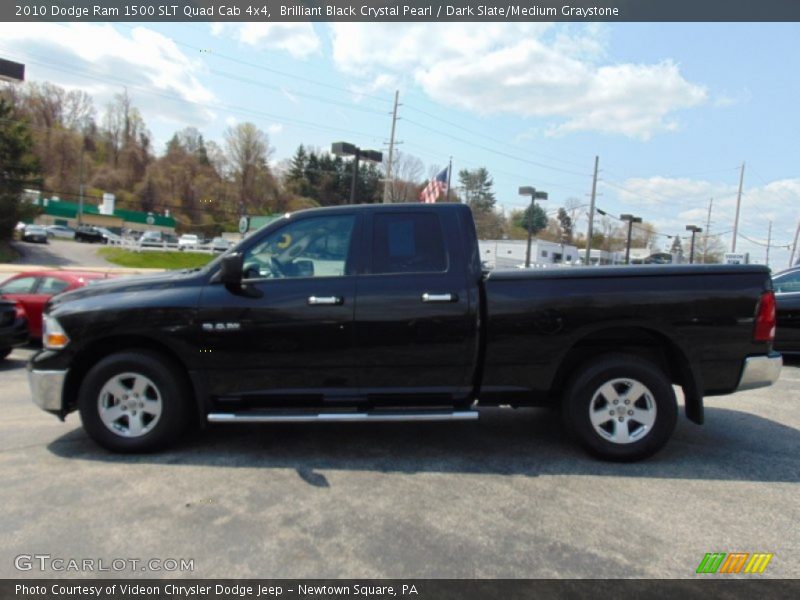 Brilliant Black Crystal Pearl / Dark Slate/Medium Graystone 2010 Dodge Ram 1500 SLT Quad Cab 4x4