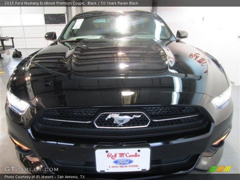 Black / 50 Years Raven Black 2015 Ford Mustang EcoBoost Premium Coupe