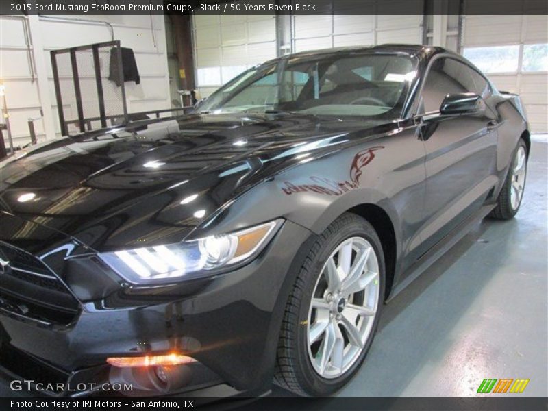 Black / 50 Years Raven Black 2015 Ford Mustang EcoBoost Premium Coupe