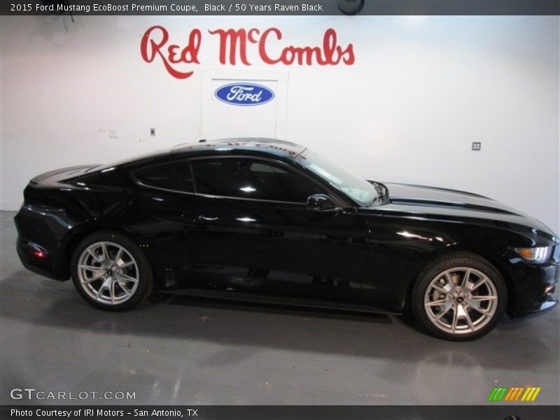 Black / 50 Years Raven Black 2015 Ford Mustang EcoBoost Premium Coupe