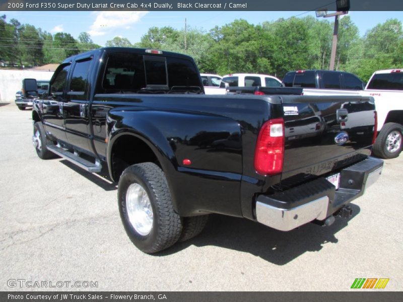 Black Clearcoat / Camel 2009 Ford F350 Super Duty Lariat Crew Cab 4x4 Dually