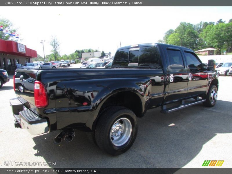 Black Clearcoat / Camel 2009 Ford F350 Super Duty Lariat Crew Cab 4x4 Dually