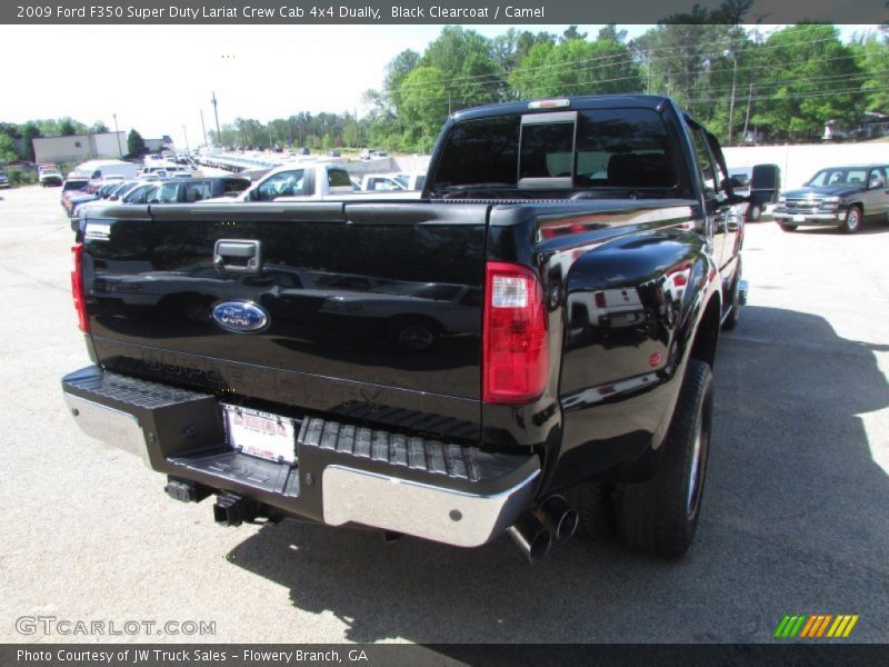 Black Clearcoat / Camel 2009 Ford F350 Super Duty Lariat Crew Cab 4x4 Dually