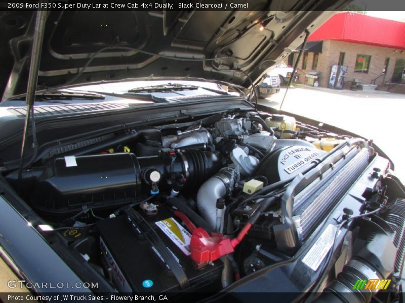 Black Clearcoat / Camel 2009 Ford F350 Super Duty Lariat Crew Cab 4x4 Dually