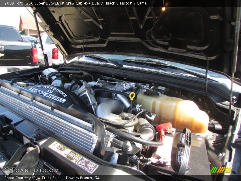 Black Clearcoat / Camel 2009 Ford F350 Super Duty Lariat Crew Cab 4x4 Dually