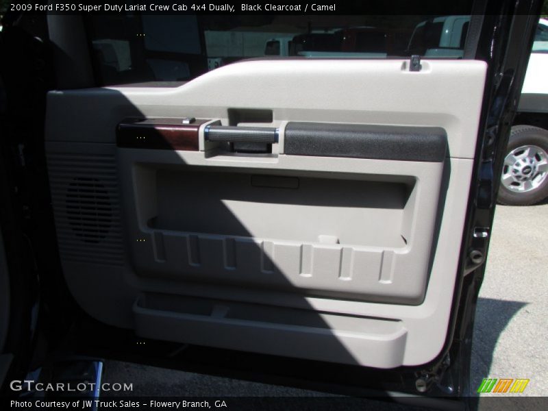 Black Clearcoat / Camel 2009 Ford F350 Super Duty Lariat Crew Cab 4x4 Dually