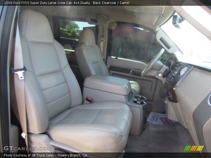 Black Clearcoat / Camel 2009 Ford F350 Super Duty Lariat Crew Cab 4x4 Dually
