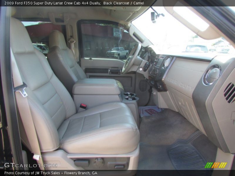 Black Clearcoat / Camel 2009 Ford F350 Super Duty Lariat Crew Cab 4x4 Dually