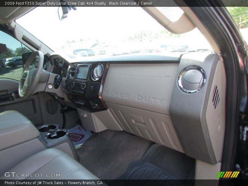Black Clearcoat / Camel 2009 Ford F350 Super Duty Lariat Crew Cab 4x4 Dually