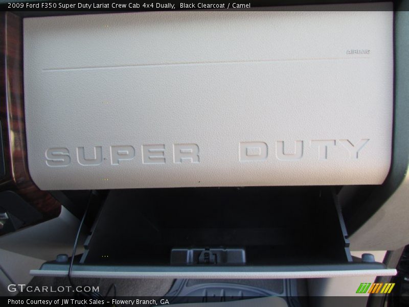 Black Clearcoat / Camel 2009 Ford F350 Super Duty Lariat Crew Cab 4x4 Dually