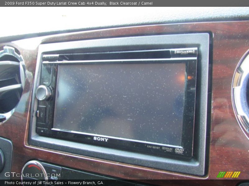 Black Clearcoat / Camel 2009 Ford F350 Super Duty Lariat Crew Cab 4x4 Dually