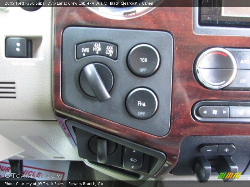 Black Clearcoat / Camel 2009 Ford F350 Super Duty Lariat Crew Cab 4x4 Dually