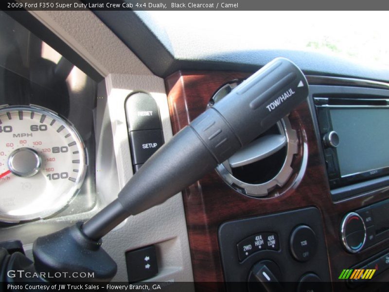 Black Clearcoat / Camel 2009 Ford F350 Super Duty Lariat Crew Cab 4x4 Dually