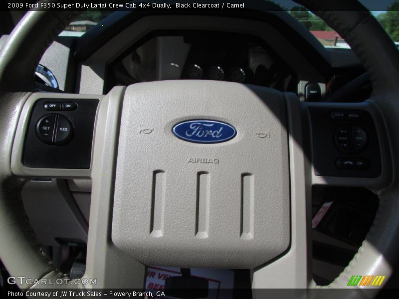 Black Clearcoat / Camel 2009 Ford F350 Super Duty Lariat Crew Cab 4x4 Dually