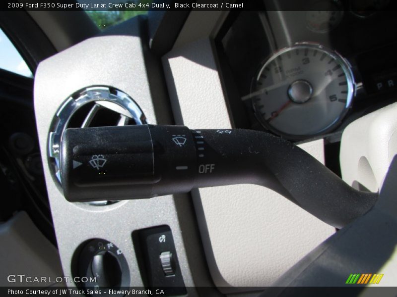 Black Clearcoat / Camel 2009 Ford F350 Super Duty Lariat Crew Cab 4x4 Dually