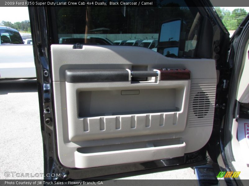 Black Clearcoat / Camel 2009 Ford F350 Super Duty Lariat Crew Cab 4x4 Dually