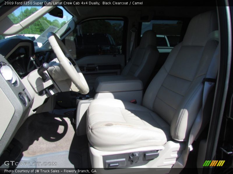 Black Clearcoat / Camel 2009 Ford F350 Super Duty Lariat Crew Cab 4x4 Dually