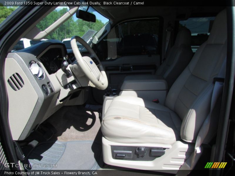 Black Clearcoat / Camel 2009 Ford F350 Super Duty Lariat Crew Cab 4x4 Dually