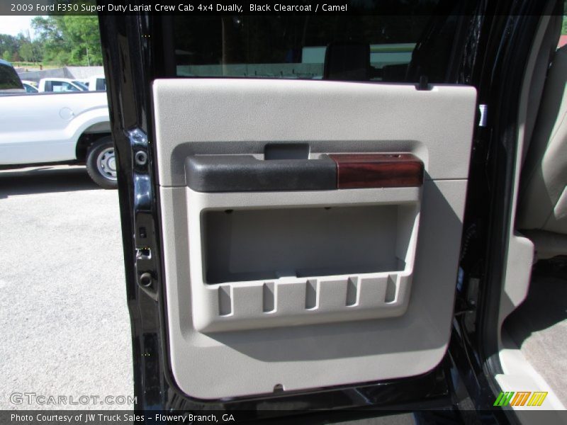 Black Clearcoat / Camel 2009 Ford F350 Super Duty Lariat Crew Cab 4x4 Dually