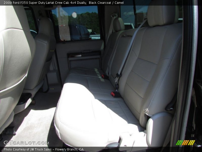 Black Clearcoat / Camel 2009 Ford F350 Super Duty Lariat Crew Cab 4x4 Dually