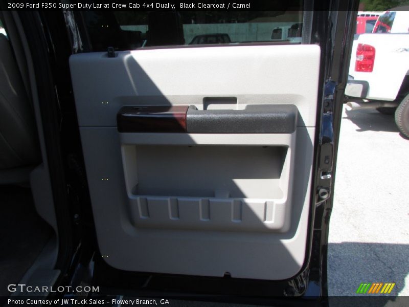 Black Clearcoat / Camel 2009 Ford F350 Super Duty Lariat Crew Cab 4x4 Dually