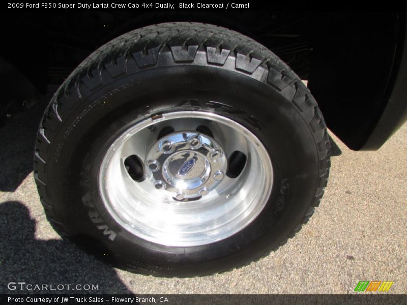 Black Clearcoat / Camel 2009 Ford F350 Super Duty Lariat Crew Cab 4x4 Dually