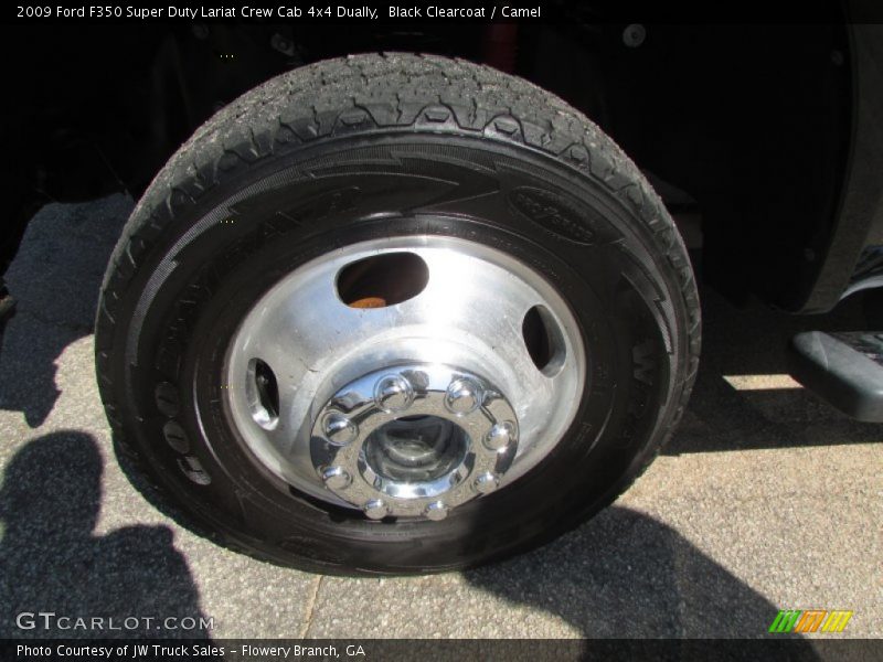 Black Clearcoat / Camel 2009 Ford F350 Super Duty Lariat Crew Cab 4x4 Dually