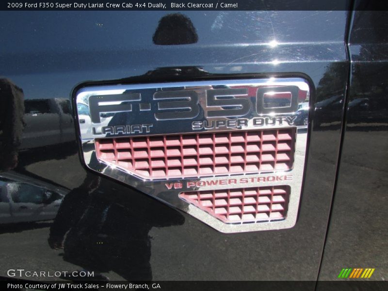 Black Clearcoat / Camel 2009 Ford F350 Super Duty Lariat Crew Cab 4x4 Dually