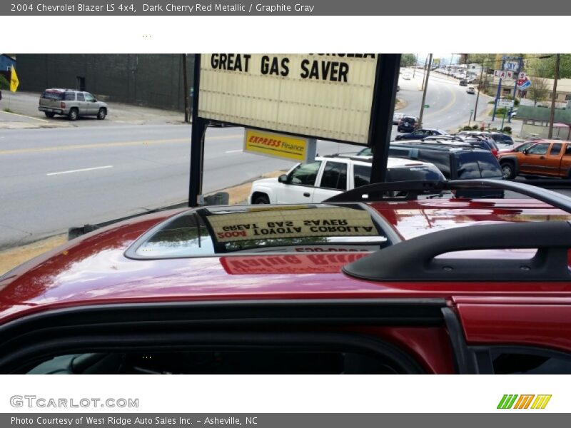 Dark Cherry Red Metallic / Graphite Gray 2004 Chevrolet Blazer LS 4x4