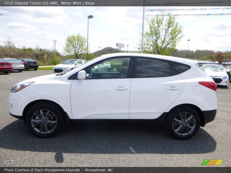 Winter White / Beige 2015 Hyundai Tucson GLS AWD