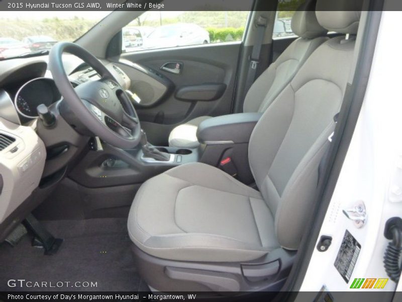 Winter White / Beige 2015 Hyundai Tucson GLS AWD