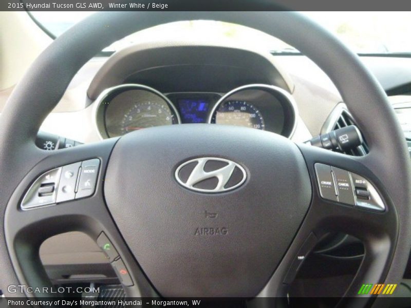 Winter White / Beige 2015 Hyundai Tucson GLS AWD