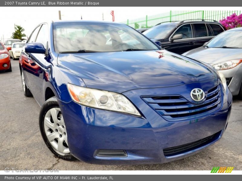 Blue Ribbon Metallic / Bisque 2007 Toyota Camry LE