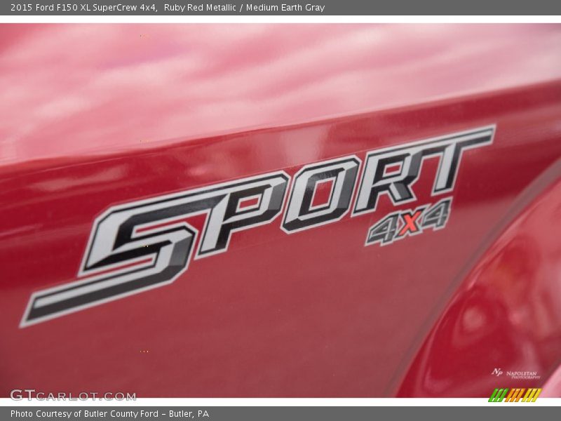 Ruby Red Metallic / Medium Earth Gray 2015 Ford F150 XL SuperCrew 4x4