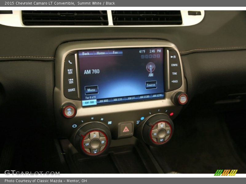 Controls of 2015 Camaro LT Convertible