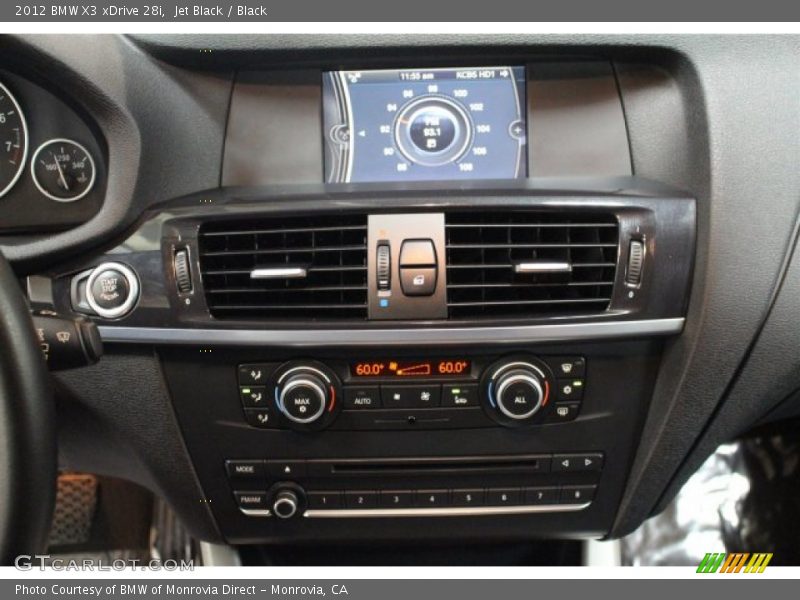 Jet Black / Black 2012 BMW X3 xDrive 28i