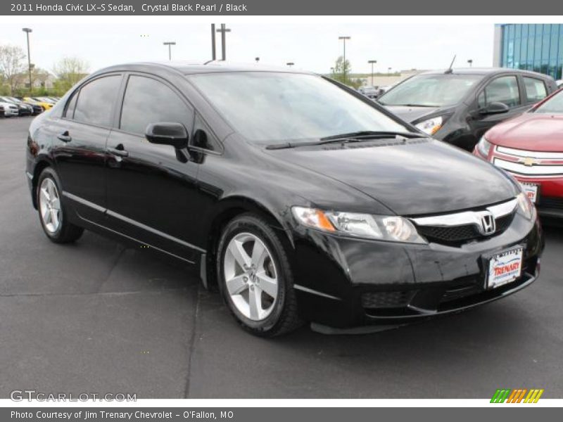 Crystal Black Pearl / Black 2011 Honda Civic LX-S Sedan