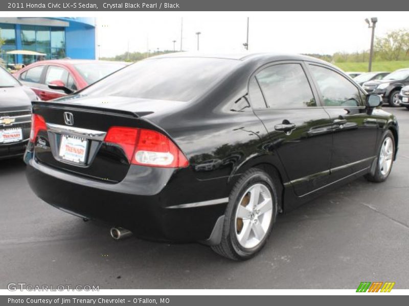 Crystal Black Pearl / Black 2011 Honda Civic LX-S Sedan