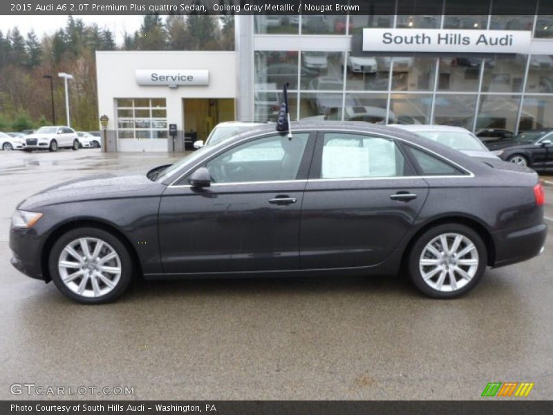 Oolong Gray Metallic / Nougat Brown 2015 Audi A6 2.0T Premium Plus quattro Sedan