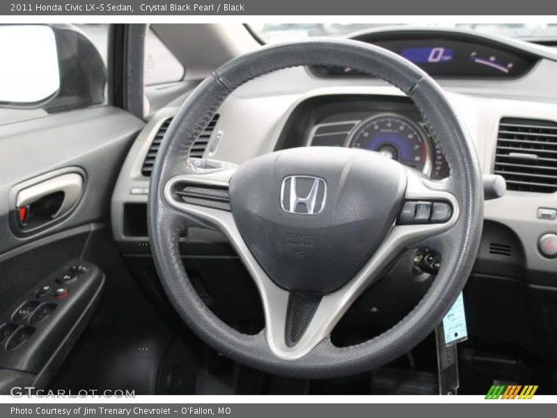 Crystal Black Pearl / Black 2011 Honda Civic LX-S Sedan