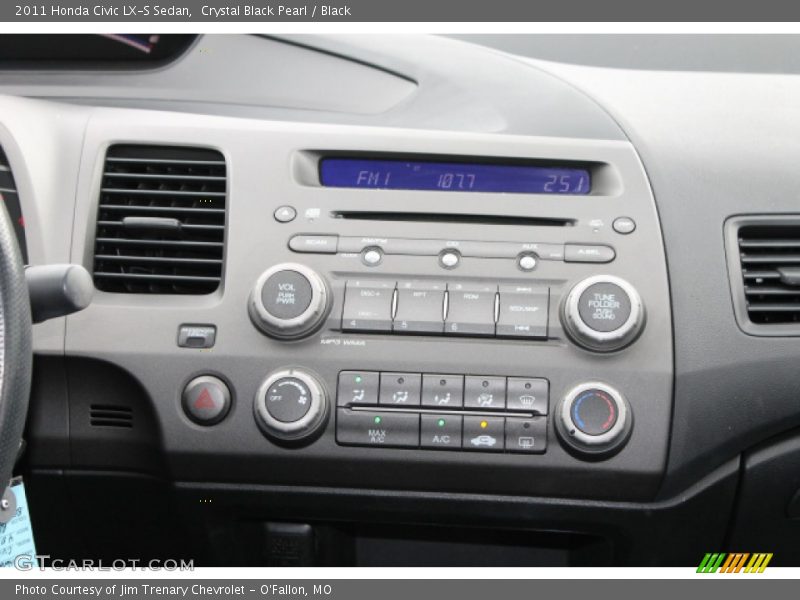 Crystal Black Pearl / Black 2011 Honda Civic LX-S Sedan