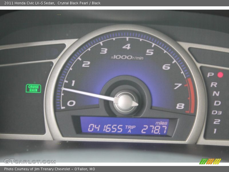 Crystal Black Pearl / Black 2011 Honda Civic LX-S Sedan