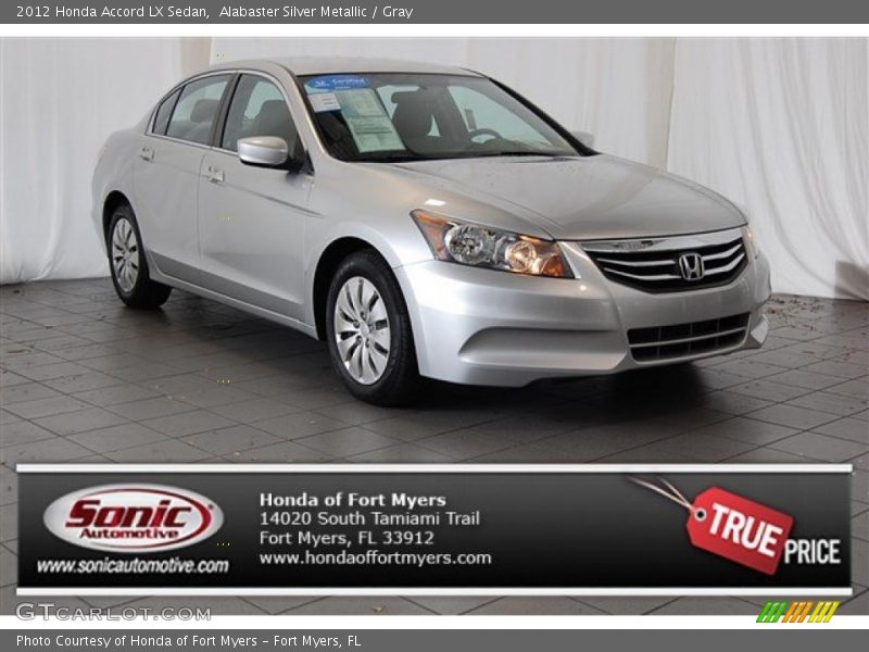 Alabaster Silver Metallic / Gray 2012 Honda Accord LX Sedan